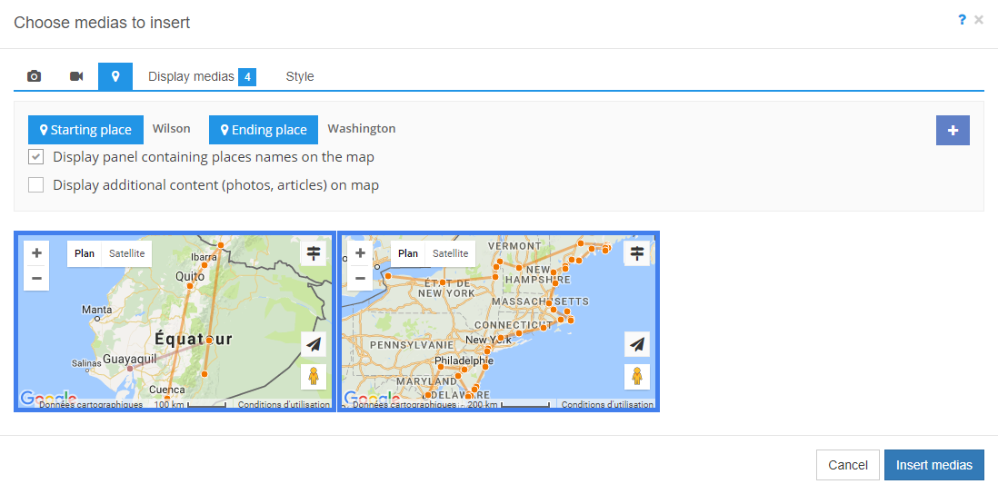Maps to insert's list