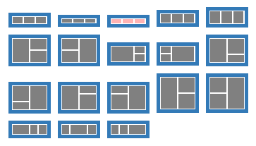 Possible arrangements for a line containing <strong>three</strong> media