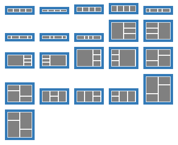 Possible arrangements for a line containing <strong>four</strong> media