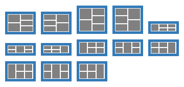 Possible arrangements for a line containing <strong>five</strong> media