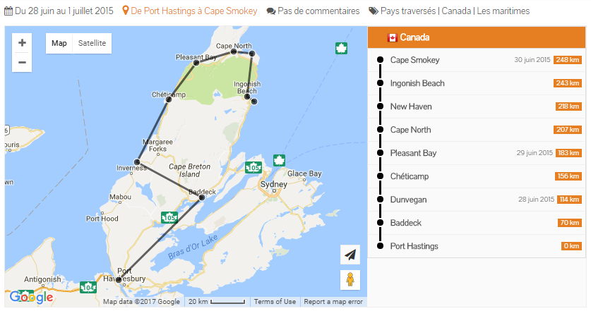 Localization panel in a post with its map