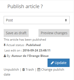 Updating a published article